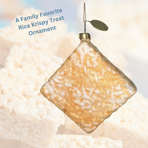 Cody Foster Glass Ornament Marshmallow Rice Krispy Treat Dessert Nostalgic Food - Picture 2 of 5